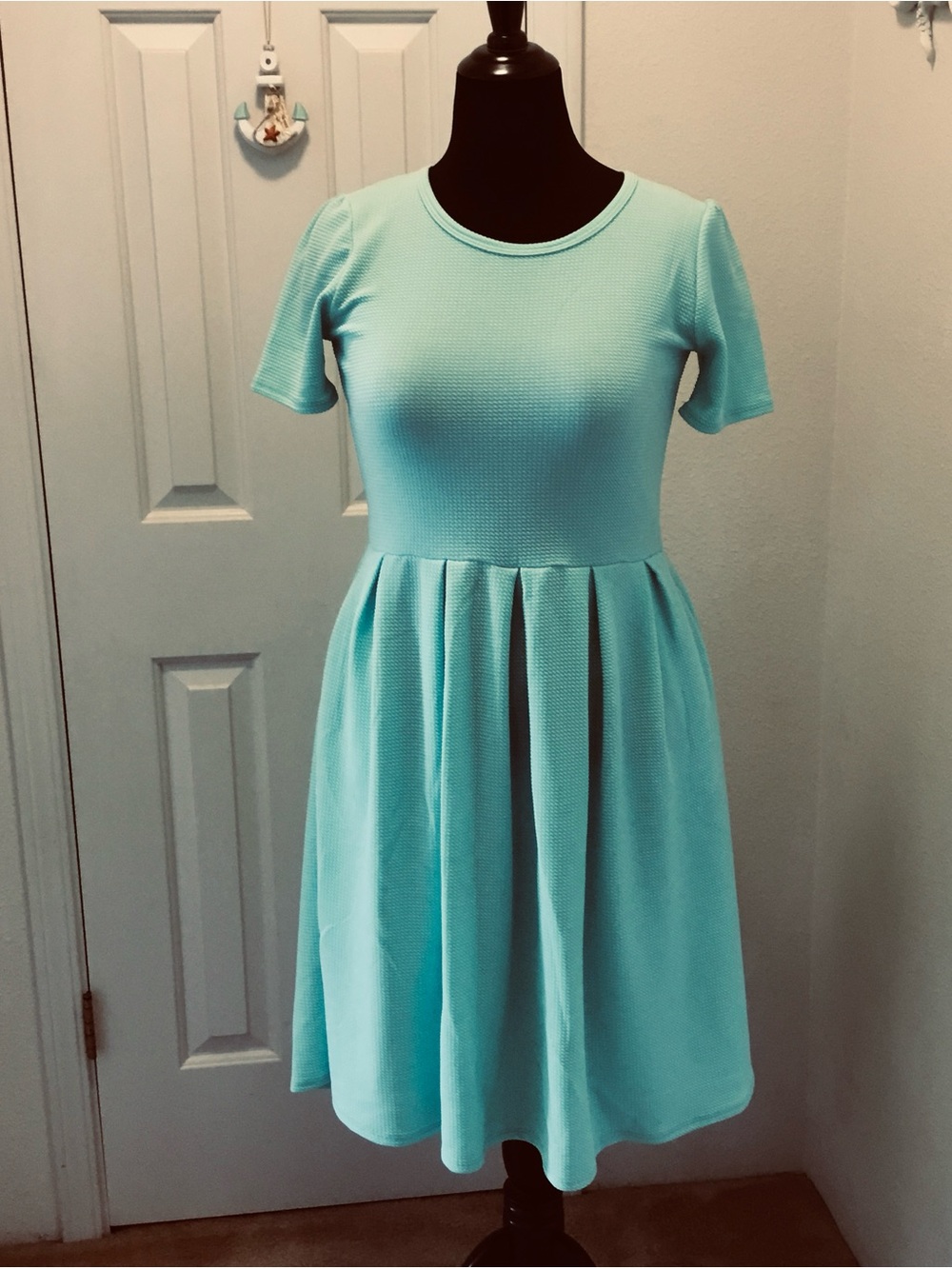 LuLaRoe Mint Blue/Green Fit-and-Flare Dress